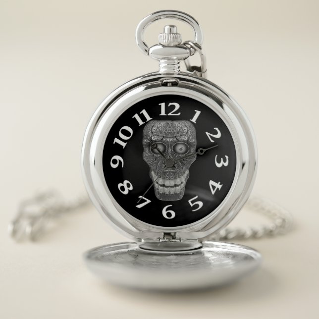 Cod Grey Skull Head Pocket Watch (Inside)