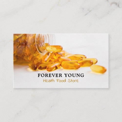 Cod Liver Oil Health Food Store Business Card