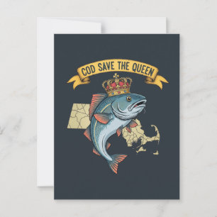 Cod Save the Queen Postcard