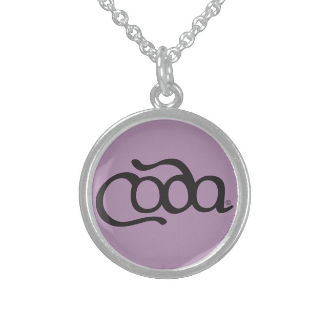 CODA Script Logo Sterling Silver Necklace (Front)