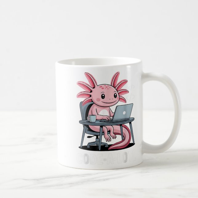 Code-alotl Funny Axolotl Tee For Programmers  Coffee Mug (Right)
