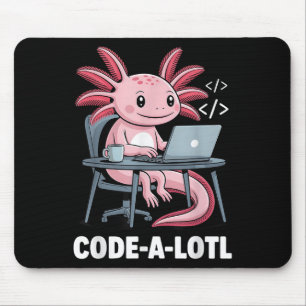 Code-alotl Funny Axolotl Tee For Programmers Mouse Pad