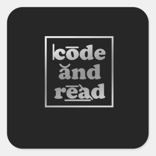 Code And Read Dyslexia Awareness Therapist Graphic Square Sticker