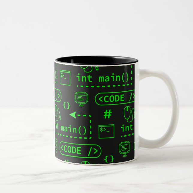 Code and stuff - Black Two-Tone Coffee Mug (Right)