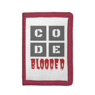 Code Blooded Coding Computer Programing Funny Tri-fold Wallet
