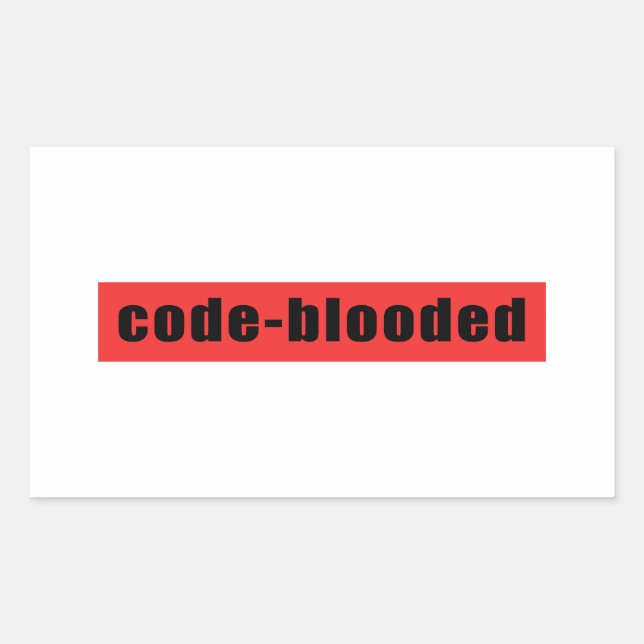 Code-blooded Rectangular Sticker (Front)