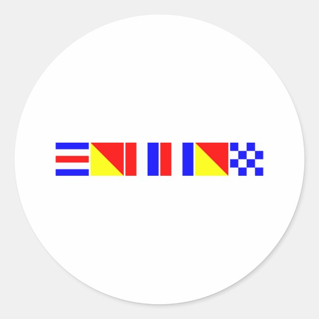 Code Flag Cotton Classic Round Sticker (Front)