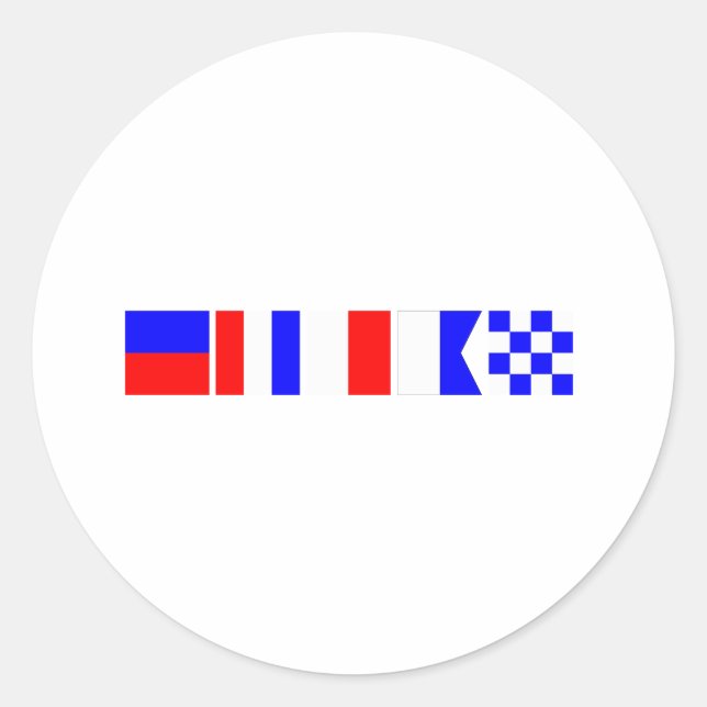 Code Flag Ethan Classic Round Sticker (Front)