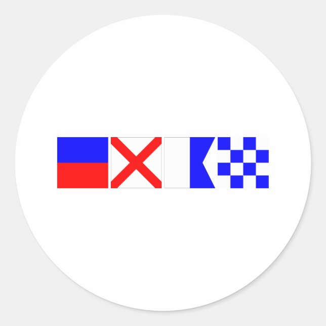 Code Flag Evan Classic Round Sticker (Front)