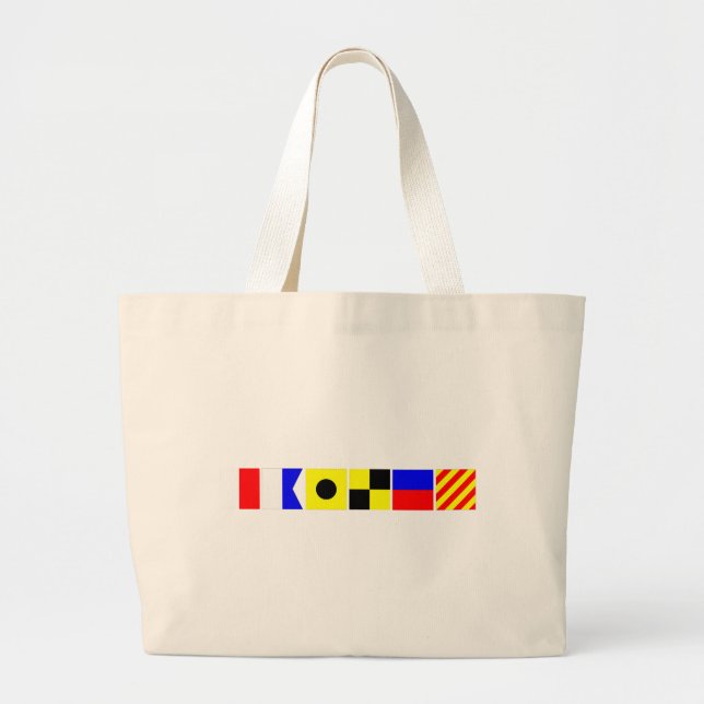 Code Flag Hailey Large Tote Bag (Front)