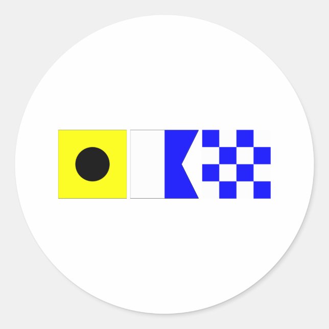 Code Flag Ian Classic Round Sticker (Front)