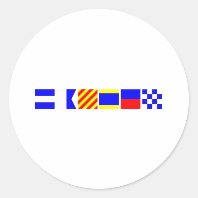 Code Flag Jayden Classic Round Sticker (Front)