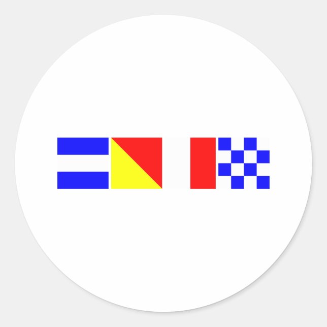 Code Flag John Classic Round Sticker (Front)