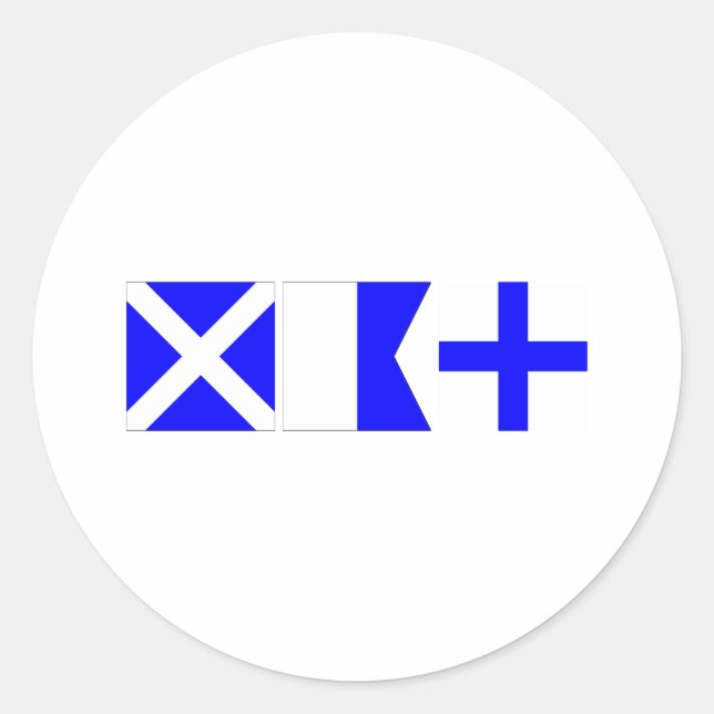 Code Flag Max Classic Round Sticker (Front)
