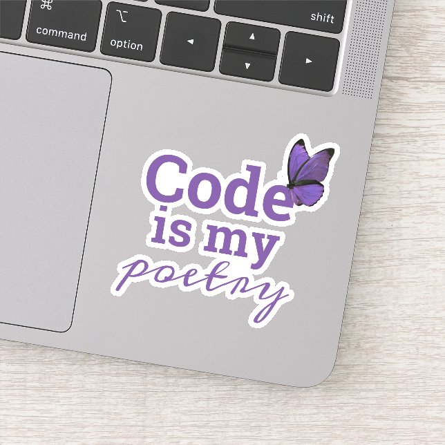 Code is my Poetry Programmer Purple Sticker (Detail)