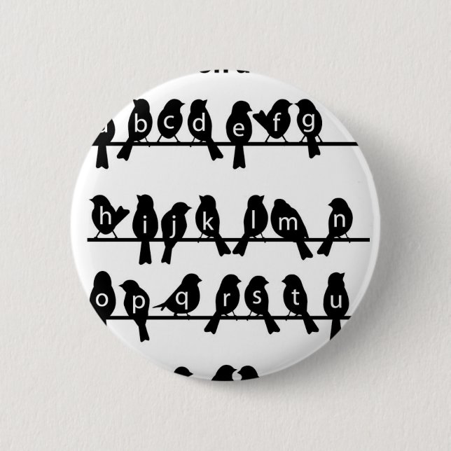 Code Key - Birds on a wire Pinback Button (Front)