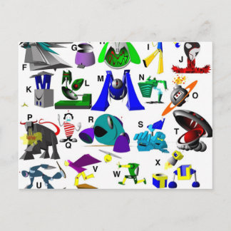 Code Key - Robots Postcard