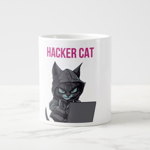 Code Kitty Unleash Your Inner Hacker with Feline  Giant Coffee Mug