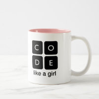 Code Like a Girl Two-Tone Coffee Mug