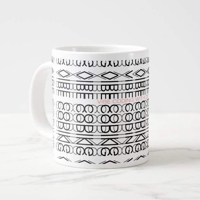 Code Loops & Caffeine Vibes Giant Coffee Mug (Front Left)