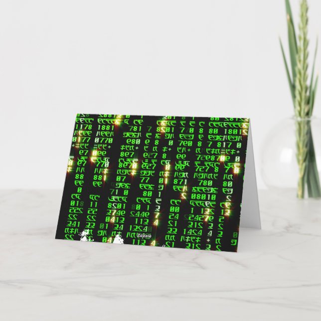 Code matrix letterpress thank you card (Back)