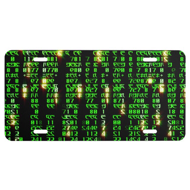 Code matrix license plate (Front)