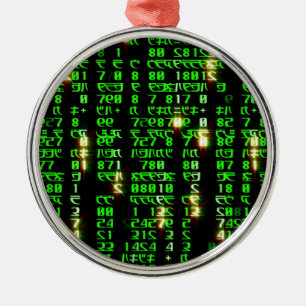Code matrix metal ornament