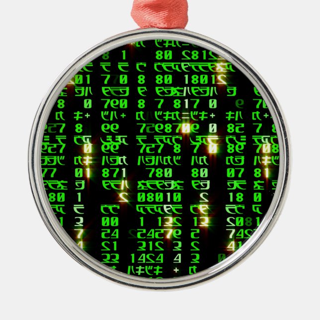 Code matrix metal ornament (Front)