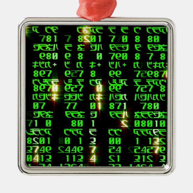 Code matrix metal ornament (Front)
