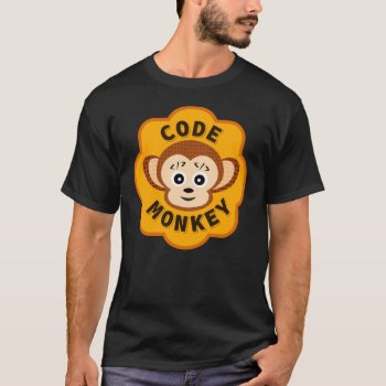 Code Monkey Funny Computer Nerd T-shirt by VillageDesign at Zazzle