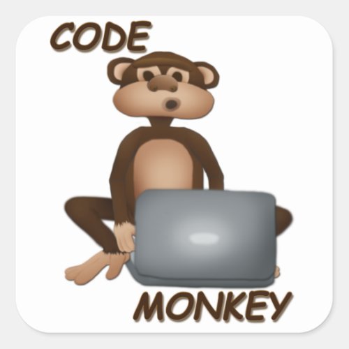 Code Monkey Square Sticker