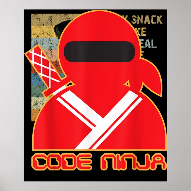 Code Ninja Computer Coding Engineer Funny Lovers Poster (Front)