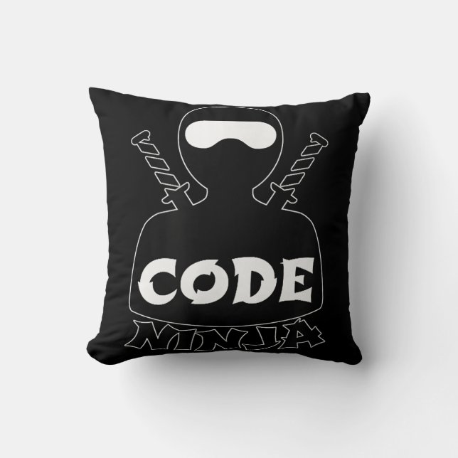 Code Ninja Computer Coding Engineer Funny Lovers Throw Pillow (Front)