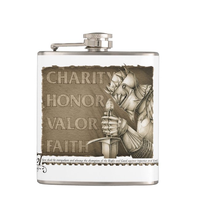 Code of Chivalry Flask (Front)