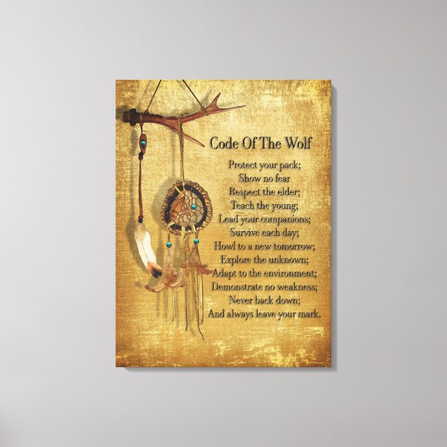 Code of the Wolf dreamcatcher Canvas Print (Front)