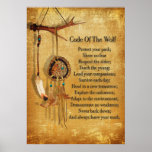 Code Of The Wolf Dreamcatcher Poster at Zazzle