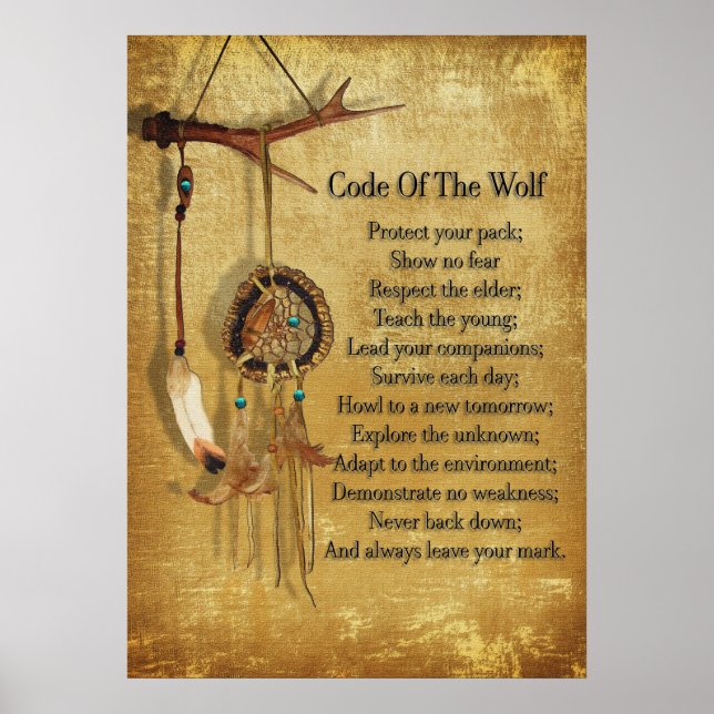 Code of the Wolf dreamcatcher poster (Front)