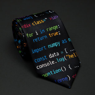 Code Rain Programmer  Neck Tie