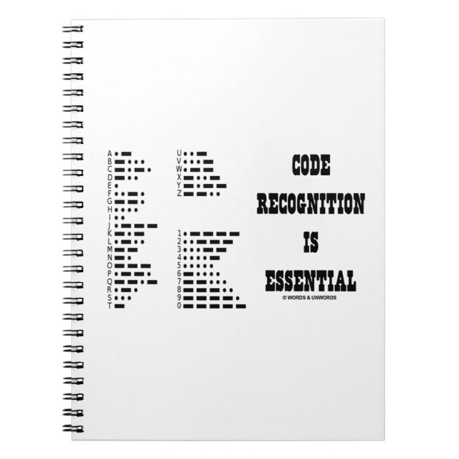 Code Recognition Is Essential (Morse Code) Notebook (Front)