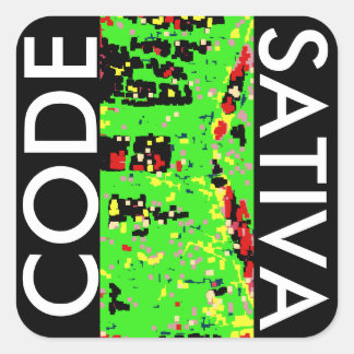 CODE SATIVA SQUARE STICKER