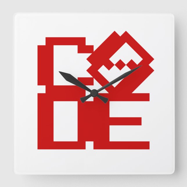 CODE SQUARE WALL CLOCK (Front)