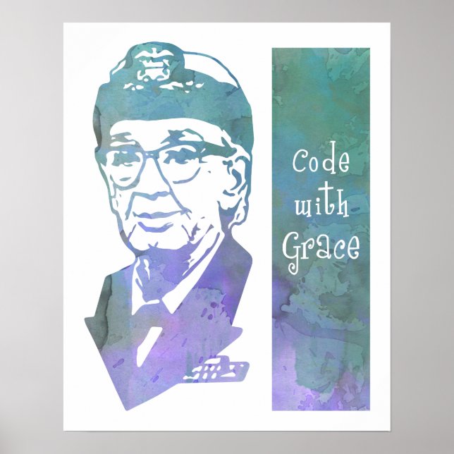 Code with Grace 16"x20" poster (Front)