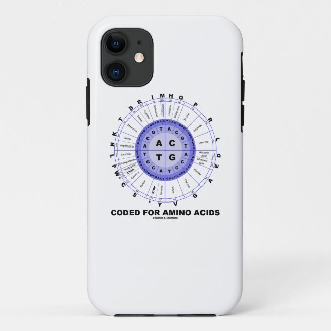 Coded For Amino Acids (Genetic Code DNA) Case-Mate iPhone Case (Back)