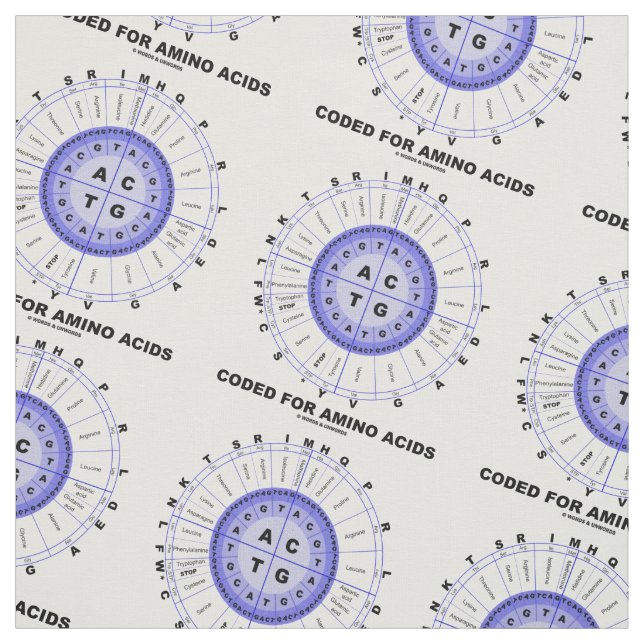 Coded For Amino Acids (Genetic Code DNA) Fabric (Swatch)