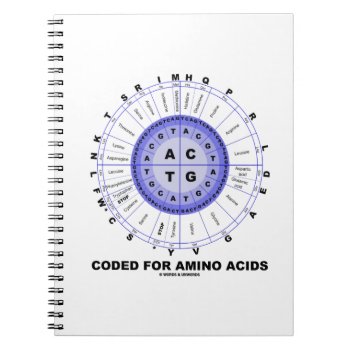 Coded For Amino Acids (genetic Code Dna) Notebook by wordsunwords at Zazzle