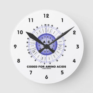 Coded For Amino Acids (Genetic Code DNA) Round Clock