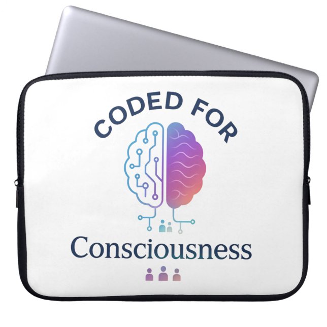 Coded for Consciousness AI Computer Science Design Laptop Sleeve (Front)