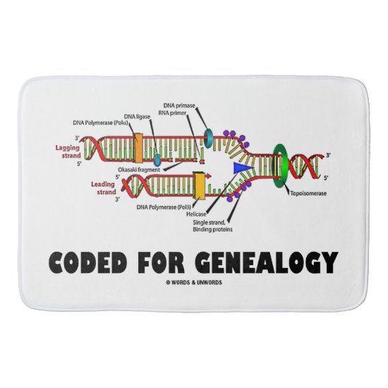 Coded For Genealogy DNA Replication Bath Mat