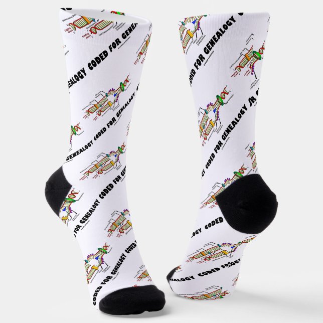 Coded For Genealogy DNA Replication Socks (Angled)