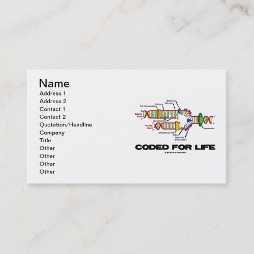 Coded For Life DNA Replication Business Card